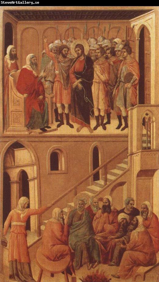 Duccio di Buoninsegna Peter-s First Denial of Christ Before the High Priest Annas